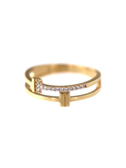 Yellow gold zirconia ring...