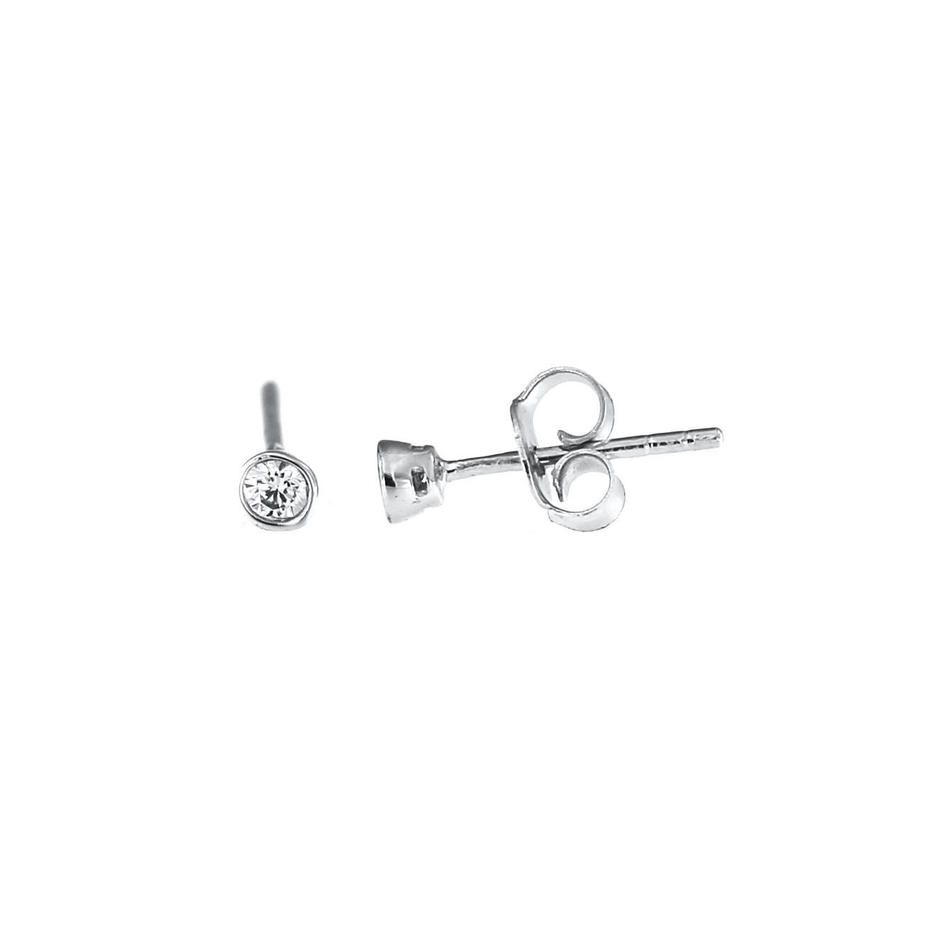 White gold zirconia earrings BBV01-03-11