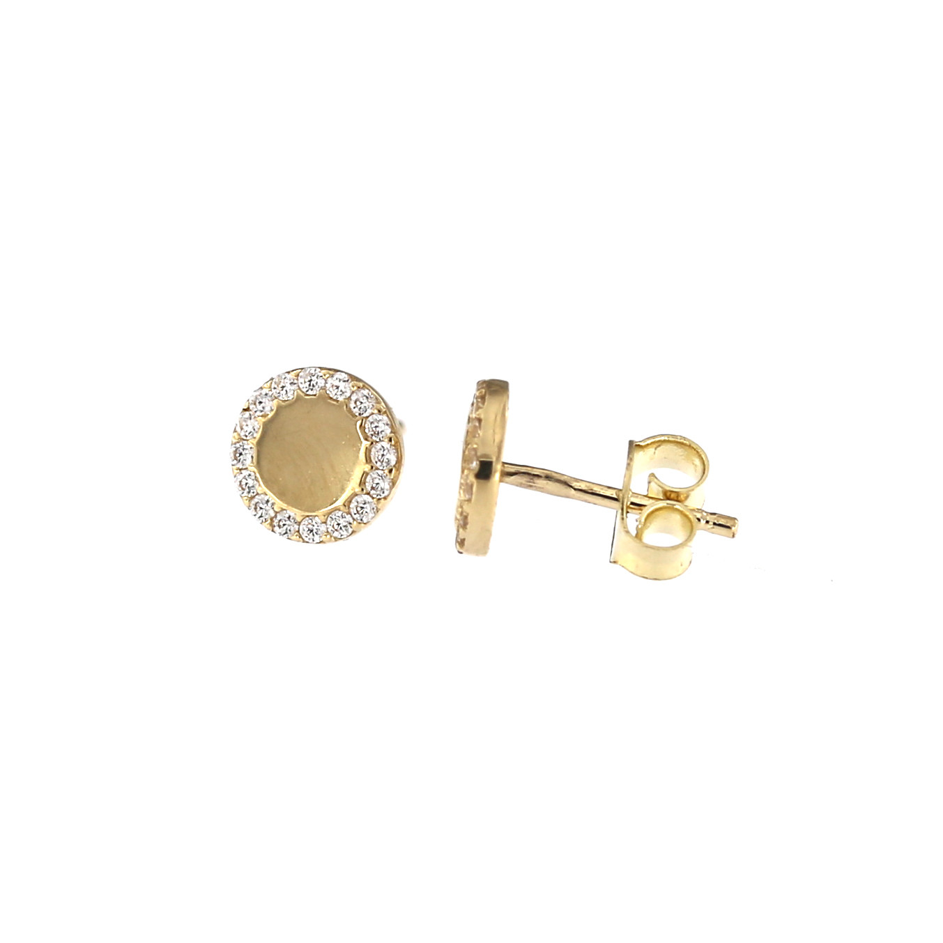 Yellow gold stud zirconia earrings BGV06-02-18