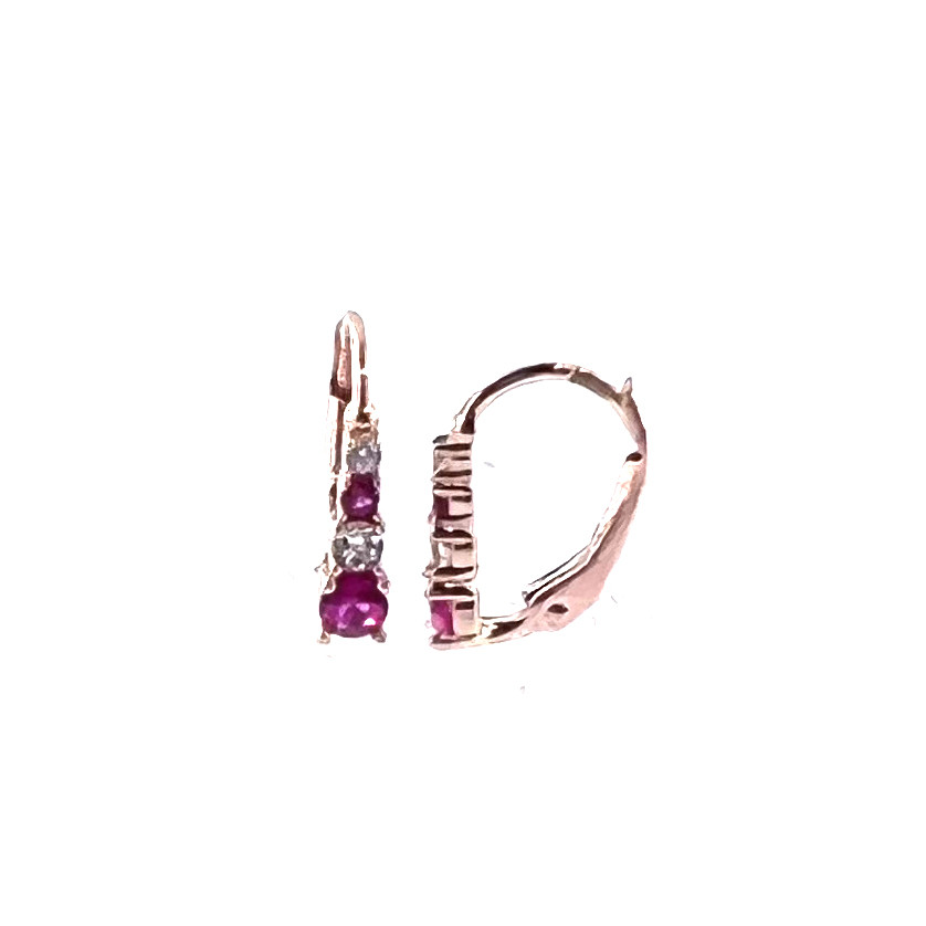 Rose gold zirconia earrings BRA01-R-12
