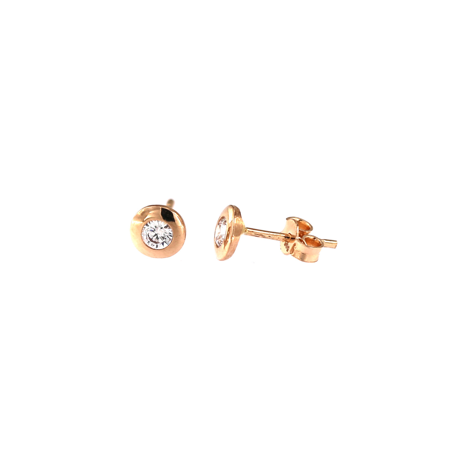 Rose gold zirconia stud earrings BRV03-06-09