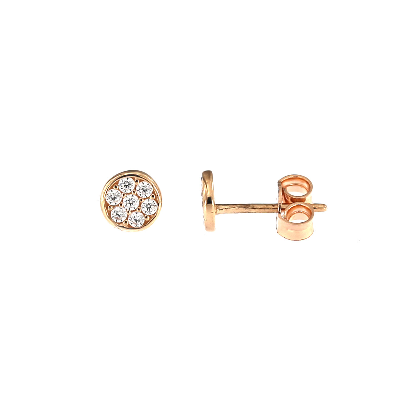 Rose gold zirconia pin earrings BRV06-01-17