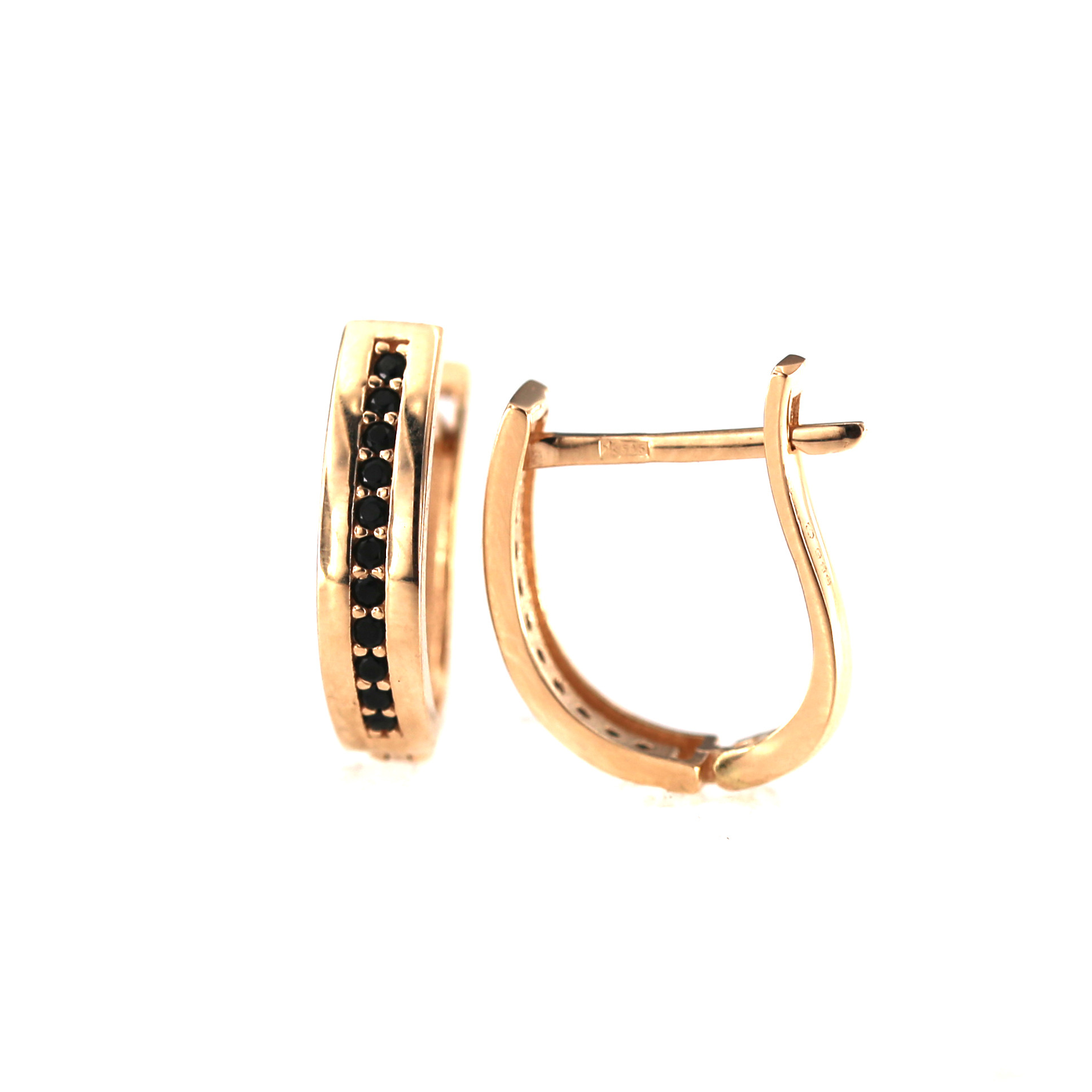 Rose gold zirconia earrings BRA01-J-15