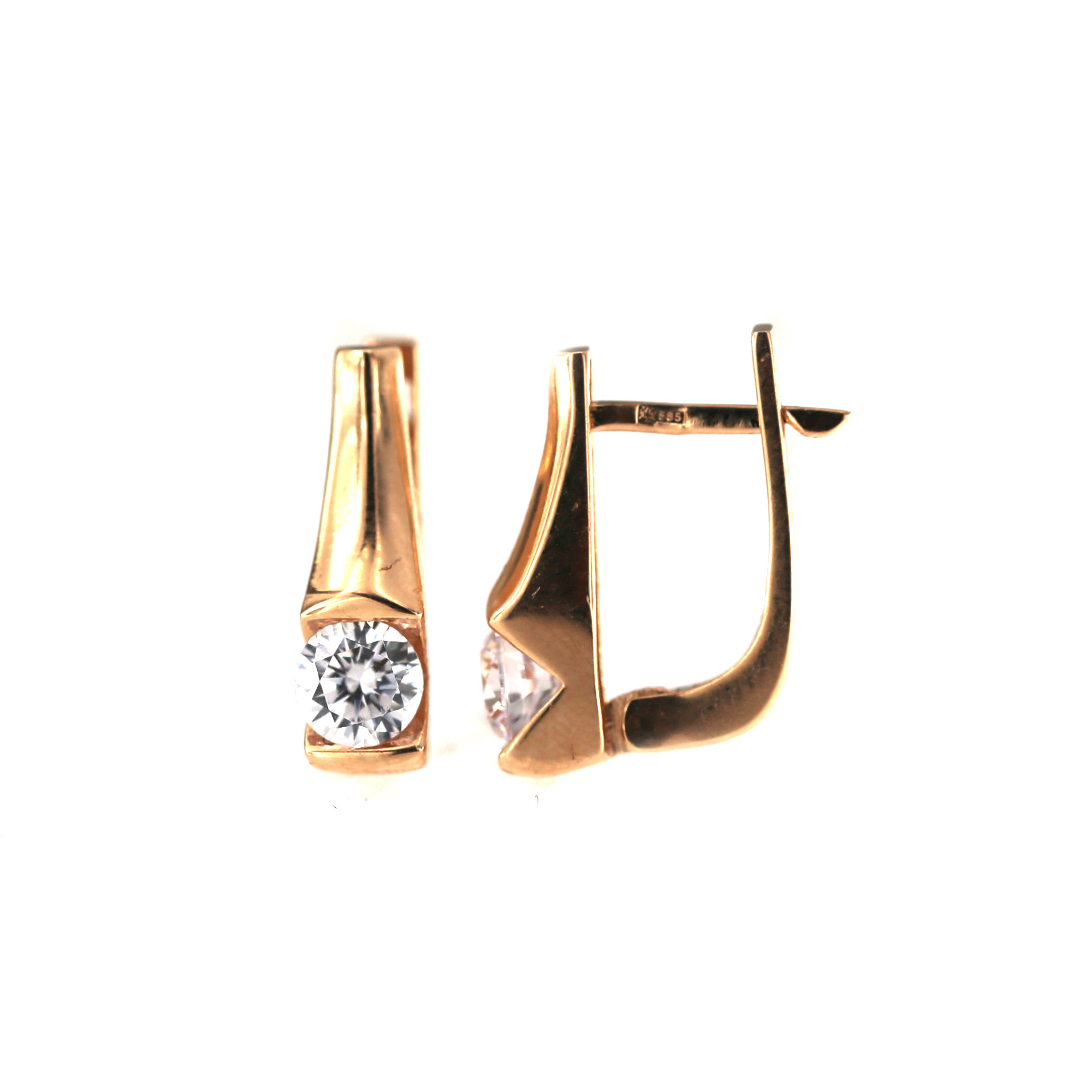 Rose gold zirconia earrings BRA04-02-89