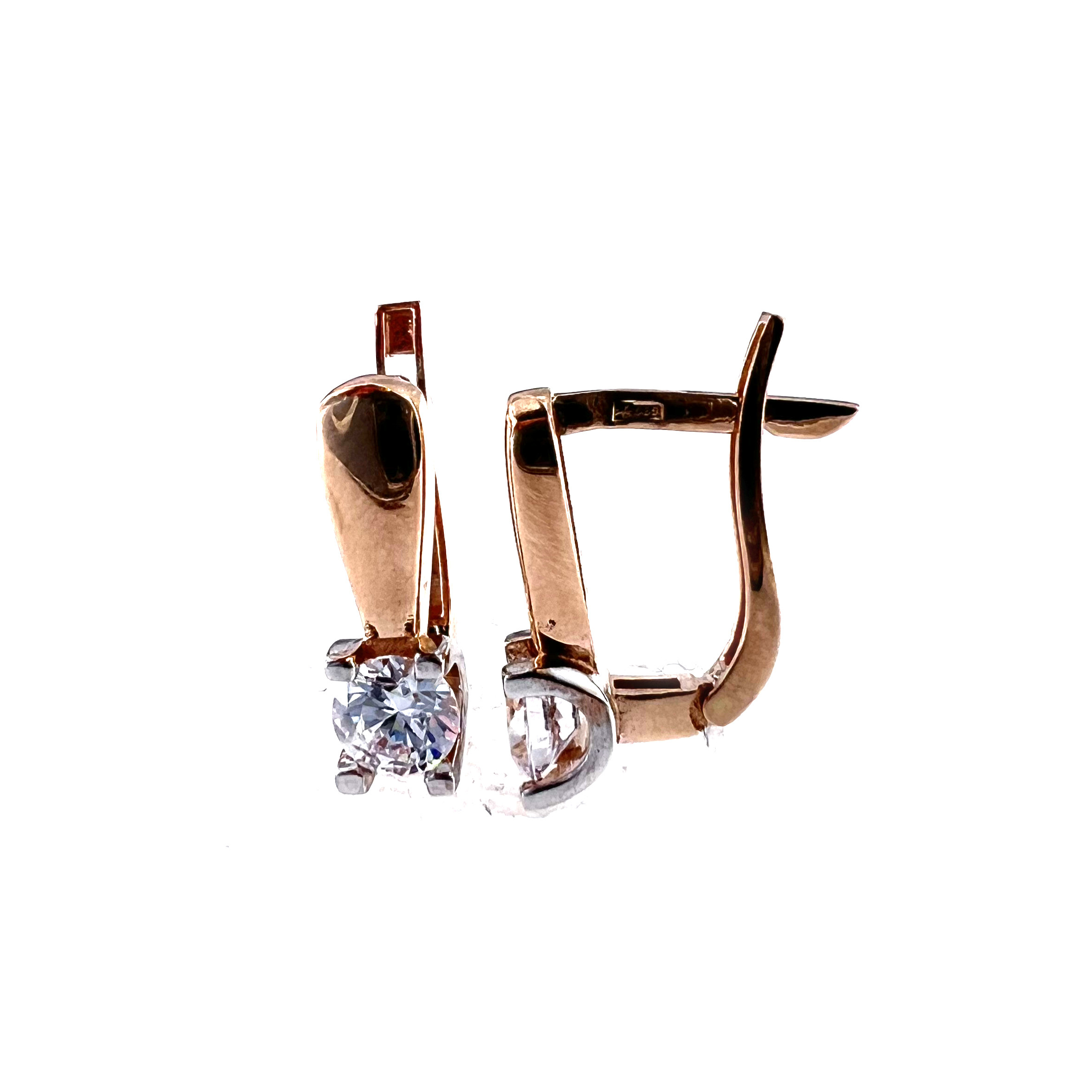 Rose gold zirconia earrings BRA04-02-90