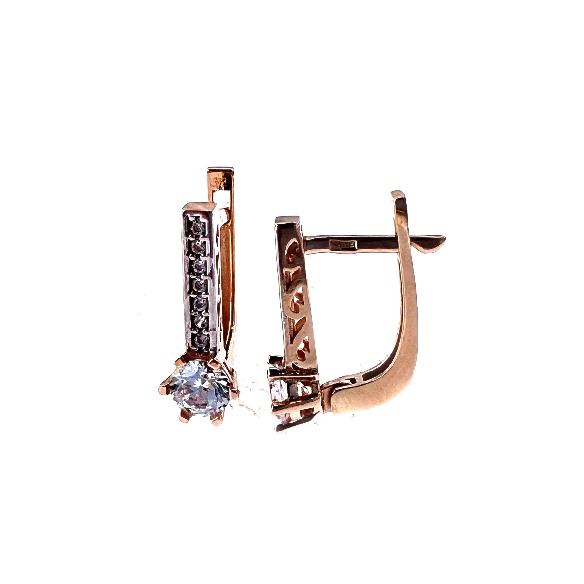 Rose gold zirconia earrings BRA04-02-91