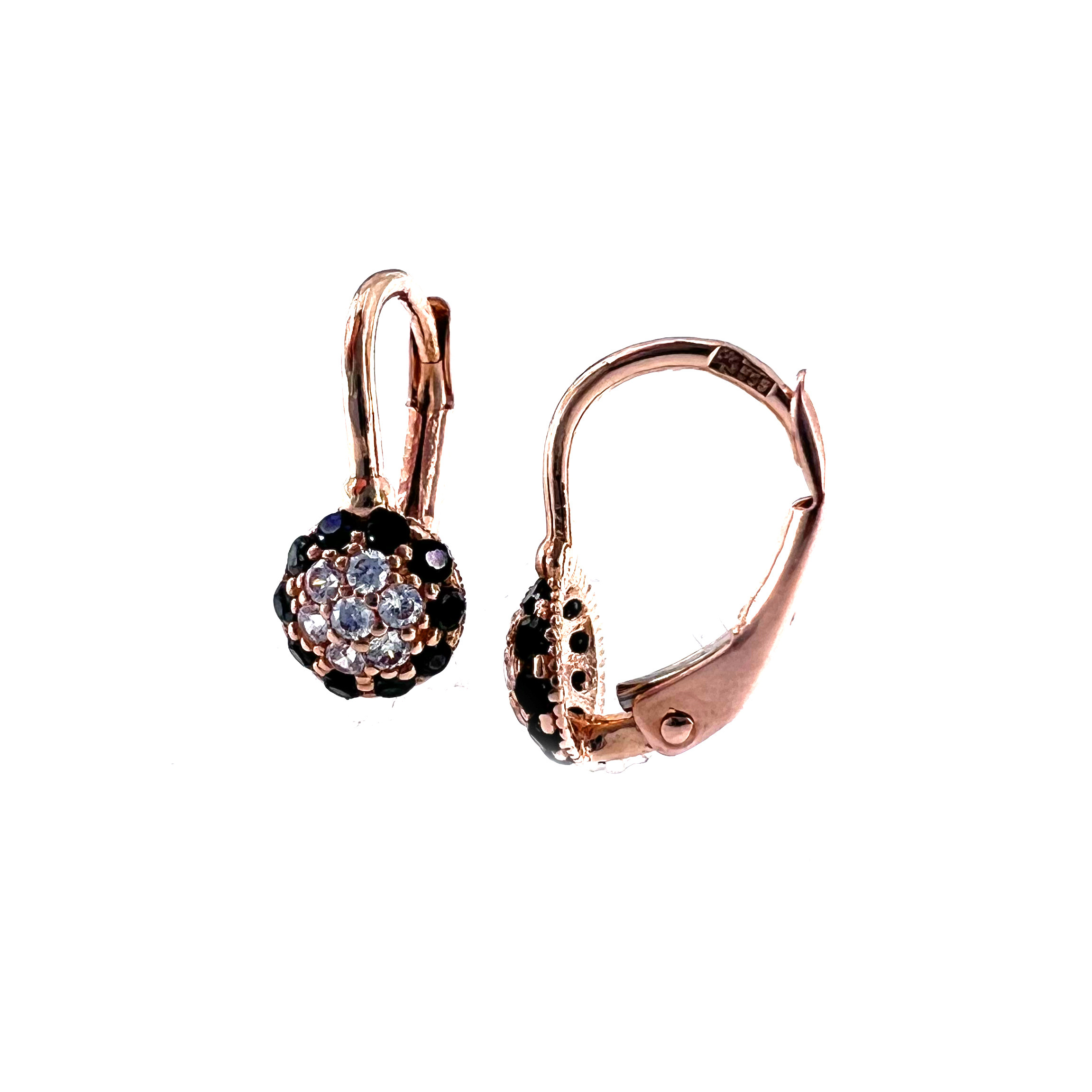 Rose gold zirconia earrings BRA01-J-13
