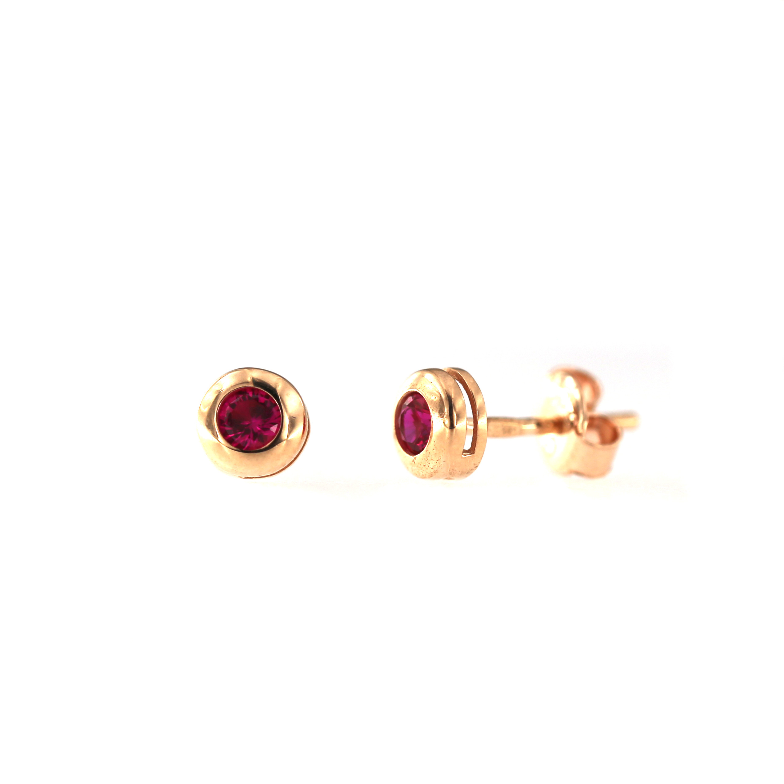 Rose gold zirconia stud earrings BRV02-03-05