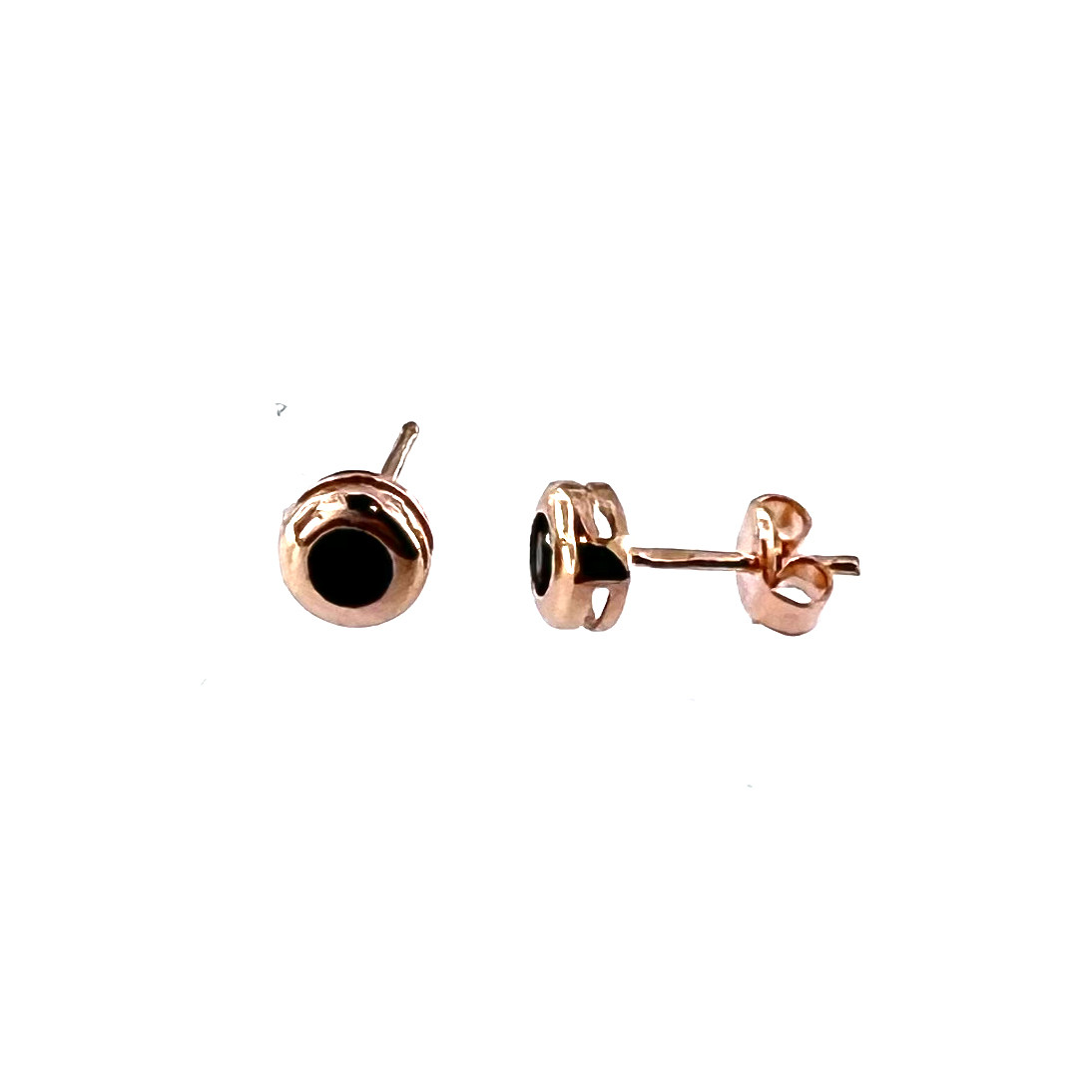 Rose gold zirconia stud earrings BRV02-07-06