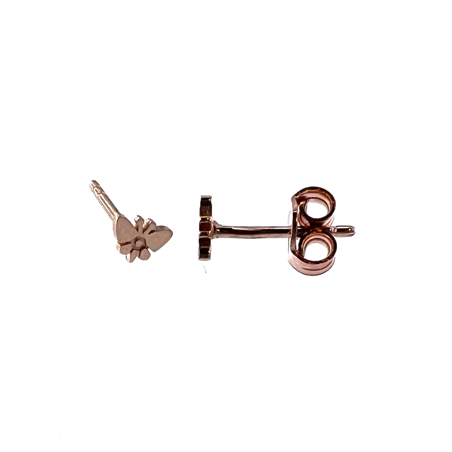 Rose gold butterfly pin earrings BRV10-01-18