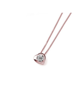 Rose gold diamond pendant necklace CPRR09-10