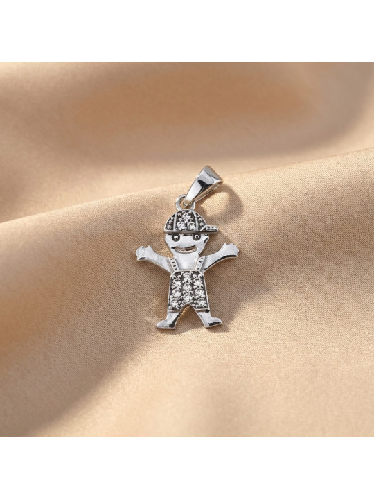White gold pendant with zirconium ABF04-02
