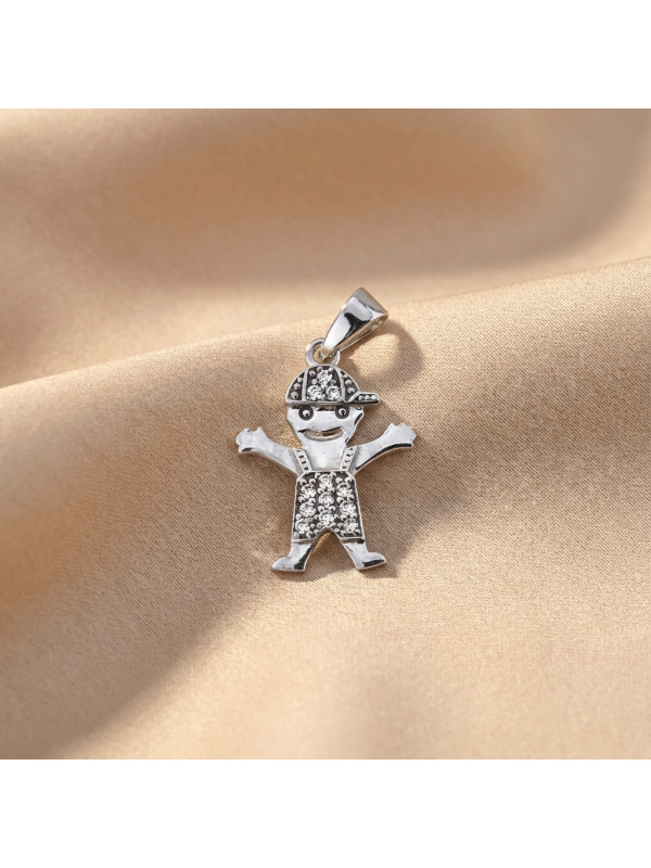 White gold pendant with zirconium ABF04-02