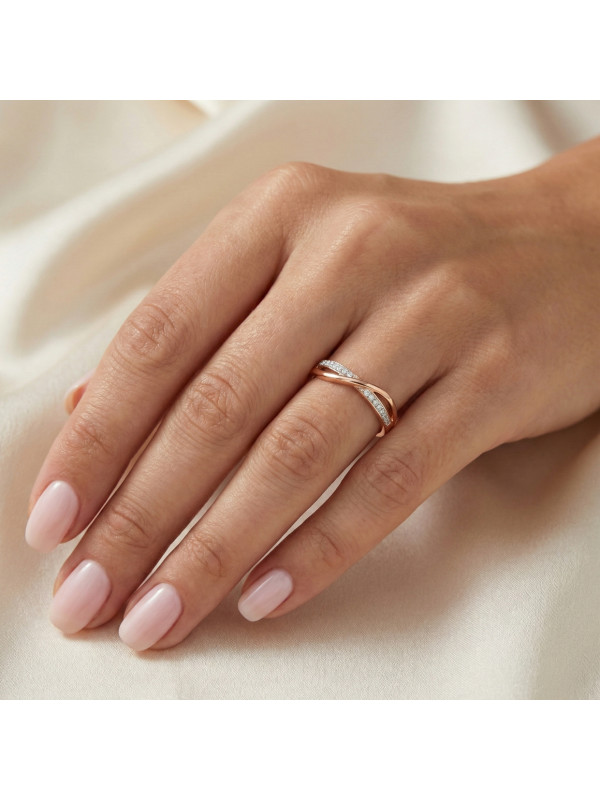 Rose gold zirconia ring DRC11-51 18.5MM