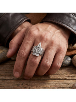 SILVER EAGLE RING BIKER-Ž-09