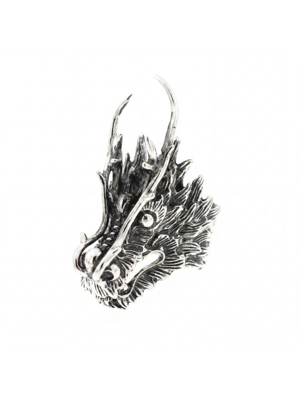 SILVER DRAGON RING BIKER-Ž-10