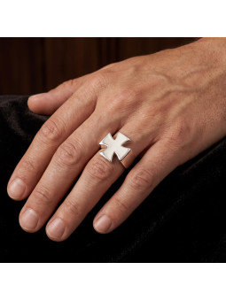 Sterling Silver Maltese Cross Ring BIKER-Ž-23