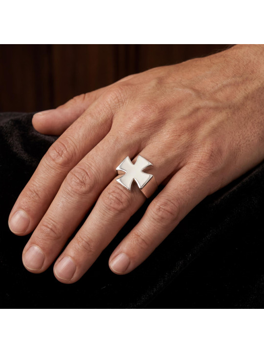 Sterling Silver Maltese Cross Ring BIKER-Ž-23