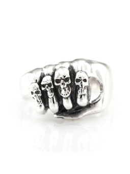 SILVER SKULL RING BIKER-Ž-12