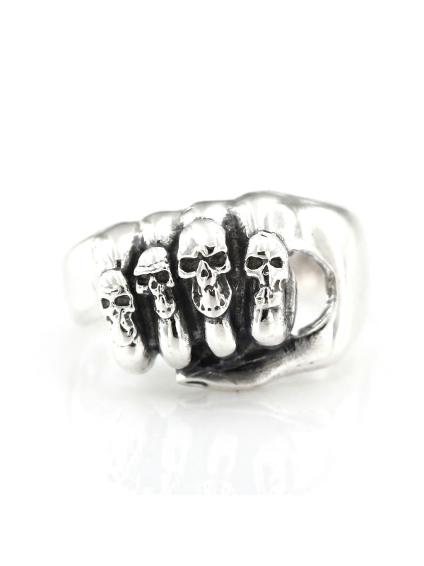 SILVER SKULL RING BIKER-Ž-12
