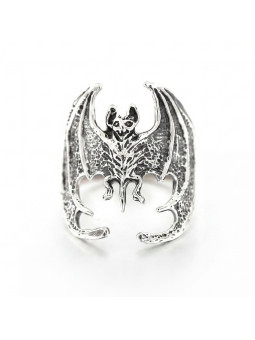 SILVER BAT RING BIKER-Ž-15