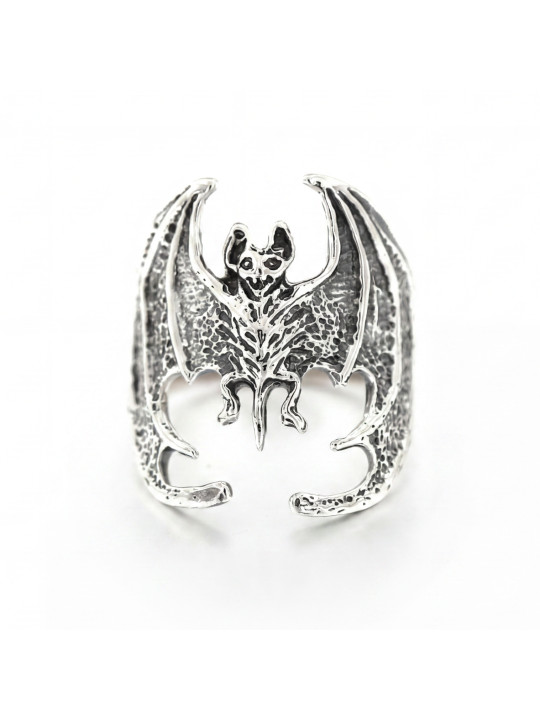 SILVER BAT RING BIKER-Ž-15