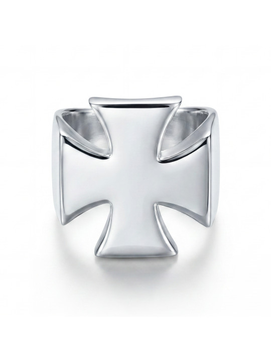 Sterling Silver Maltese Cross Ring BIKER-Ž-23