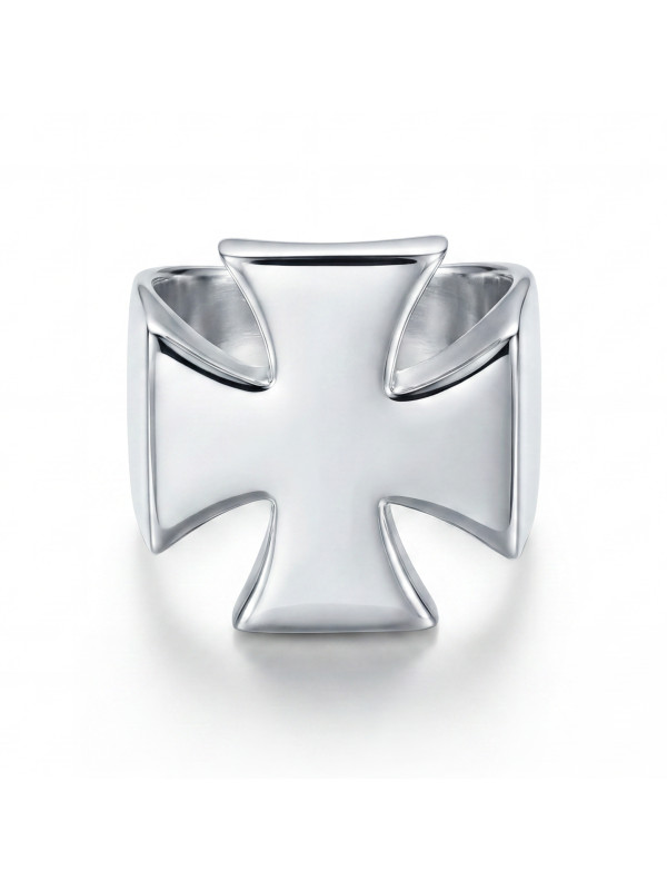 Sterling Silver Maltese Cross Ring BIKER-Ž-23