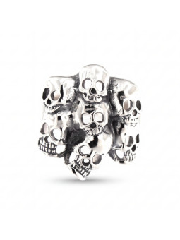 Silver Skull Ring BIKER-Ž-30 D21.5