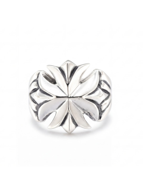 Silver Maltese Cross Ring BIKER-Ž-31