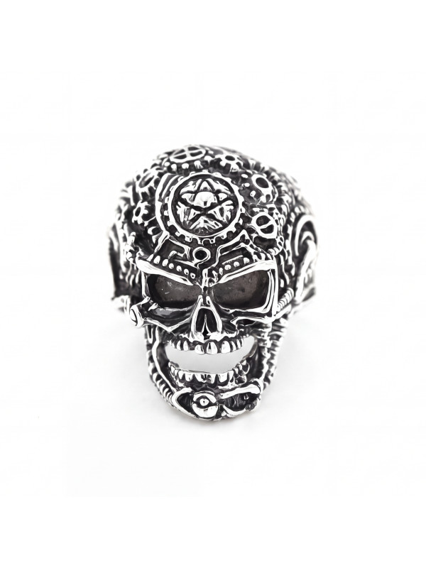 Silver Skull Ring BIKER-Ž-33
