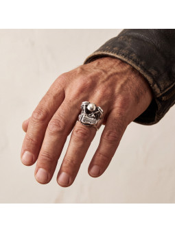 Blackened Silver Motorcycle Engine Ring BIKER-Ž-34