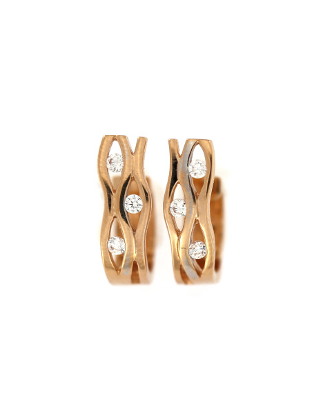 Rose gold zirconia earrings BRR01-10-15