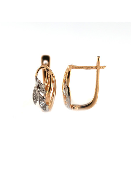 Rose gold zirconia earrings BRA04-16-08