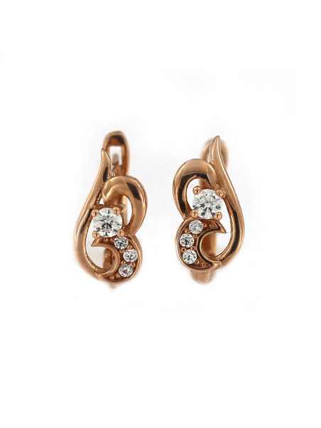 Rose gold zirconia earrings BRA04-16-11