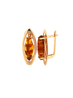 Rose gold amber earrings BRA12-01-01