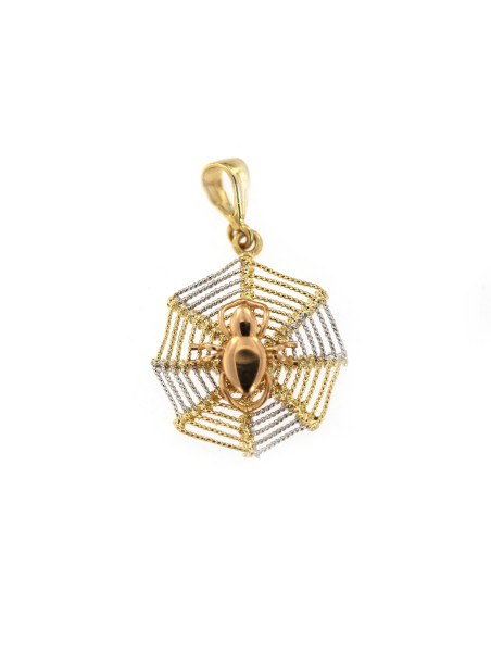 Yellow gold spiderweb pendant AGG07-01