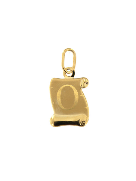 Yellow gold initial letter pendant AGR-O-01