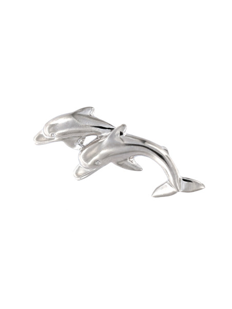 White gold dolphin pendant ABG01-01