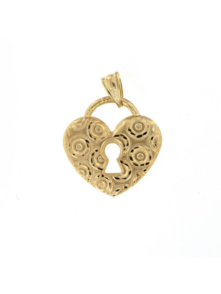 Yellow gold heart pendant AGS01-19