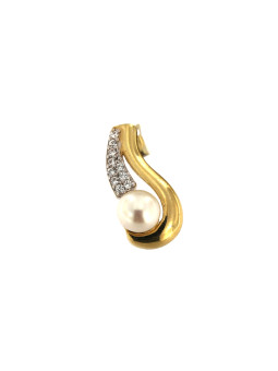 Yellow gold pearl pendant AGPRL01-01