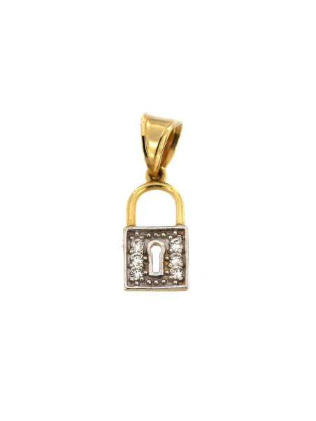 Yellow gold padlock pendant AGRS01-01