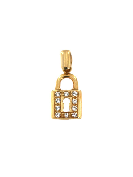 Yellow gold padlock pendant AGRS01-02