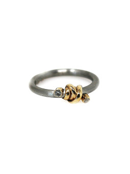 Stainless steel ring with gold ART-R17