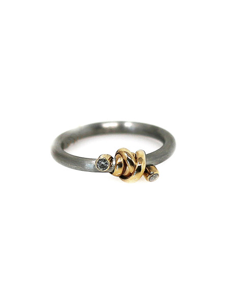 Stainless steel ring with gold ART-R17