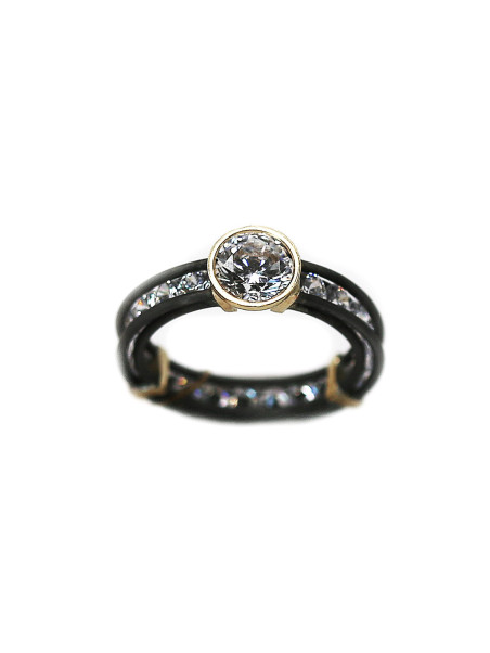 Stainless steel ring with gold ART-R70