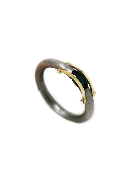 Stainless steel ring with gold ART-R23
