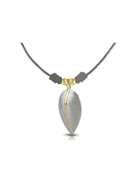 Leatherette necklace pendant FID02-PND70