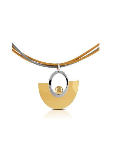 Leatherette necklace pendant FID03-P092