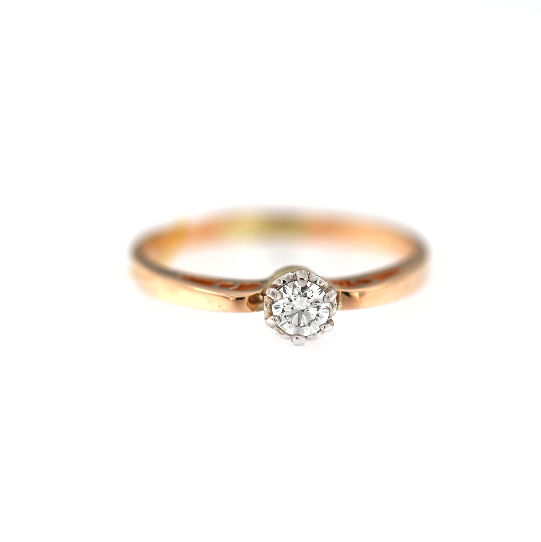 Rose gold ring with diamond DRBR02-15 0.13CT